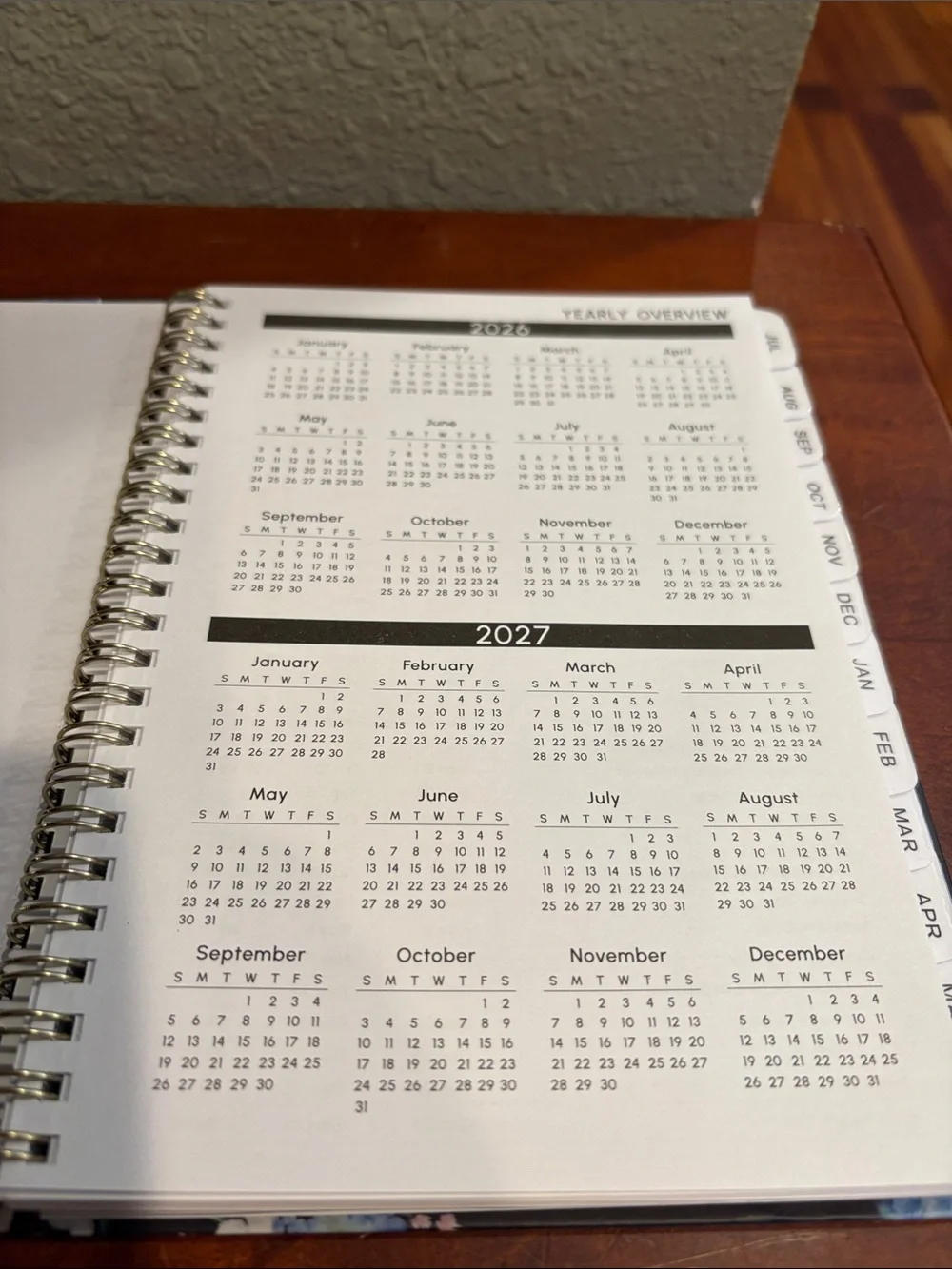 Floral Academic Planner 26/27 - New Navy Blue with Pink & Cream Flowers